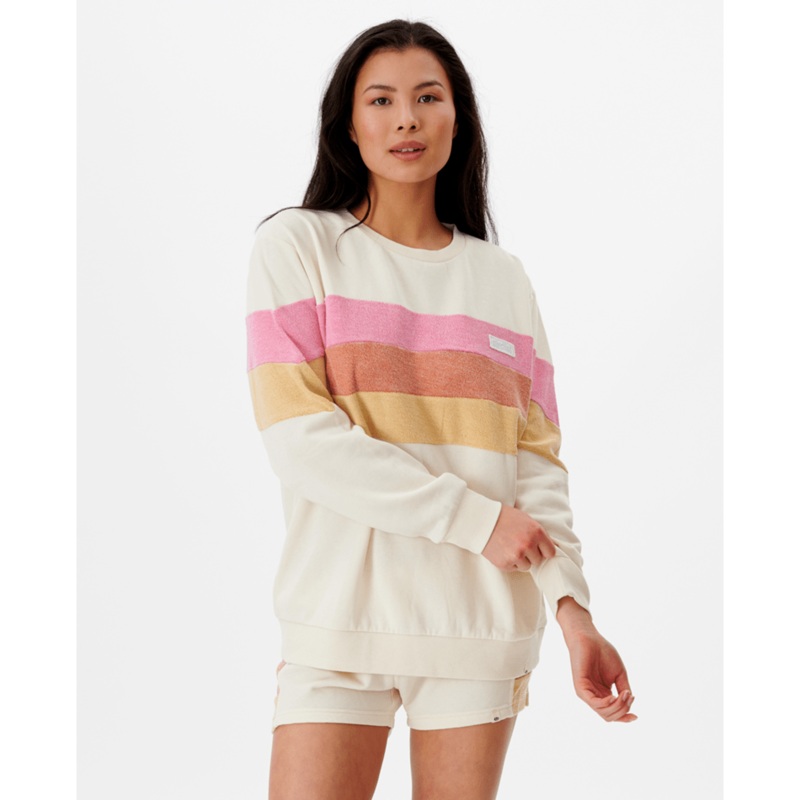 Rip Curl Heat Wave Crew Sweatshirt-Off White
