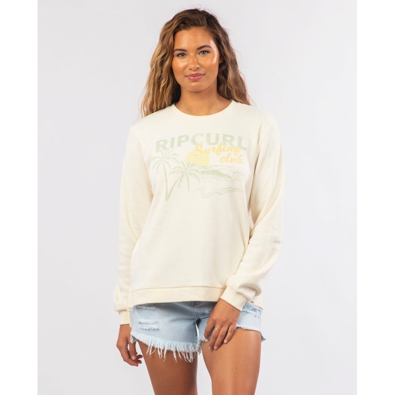 Rip Curl Surf Club Desto Crew Sweatshirt-Off White