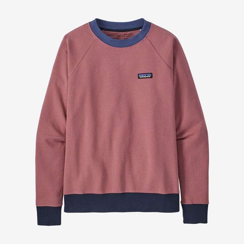 Patagonia P-6 Label Organic Crew Sweatshirt-Light Star Pink