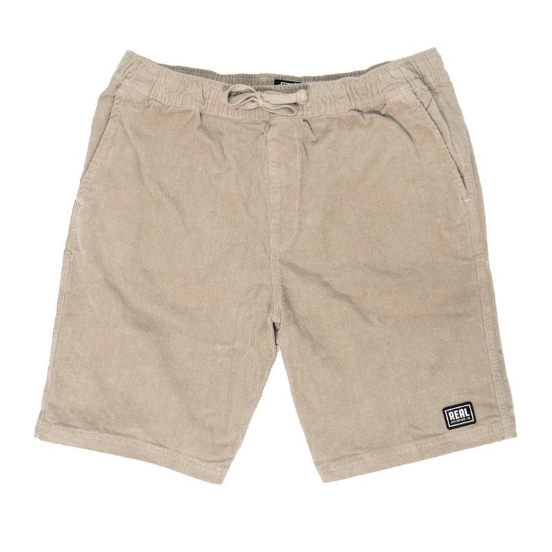 REAL 15 Chords Elastic Waist Shorts-Cement