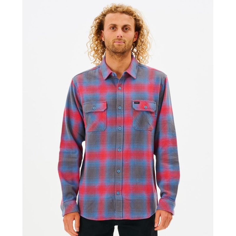 Rip Curl Count Flannel L/S Shirt-Blue Gum