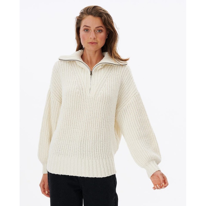 Rip Curl Seeker 1/4 Zip Sweater-Bone