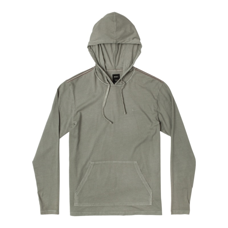 RVCA PTC Pigment Hooded L/S Tee-Aloe