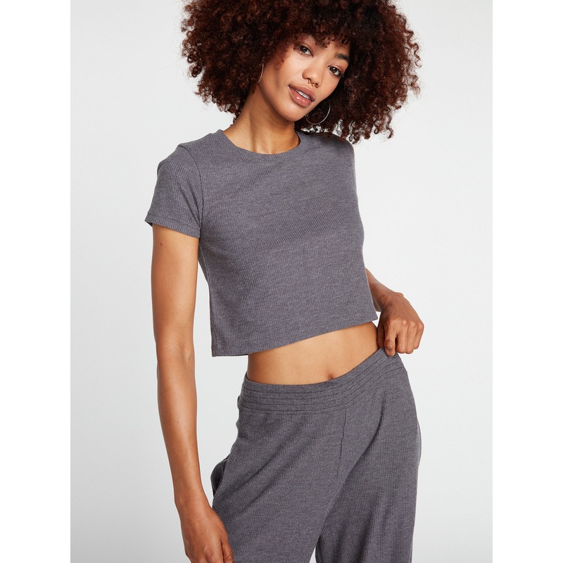 Volcom Lil Rib Tee-Black