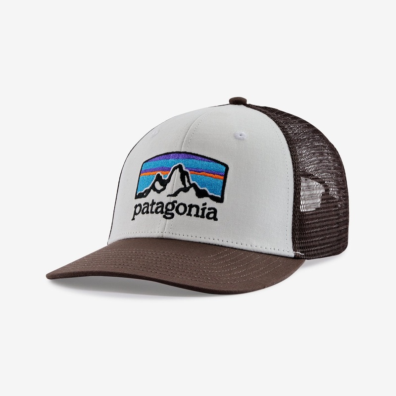 Patagonia Fitz Roy Horizons Trucker Hat-White w/Cone Brown
