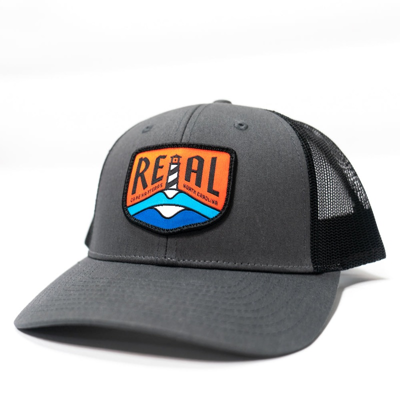 REAL Lighthouse Badge Trucker Hat-Charcoal/Black