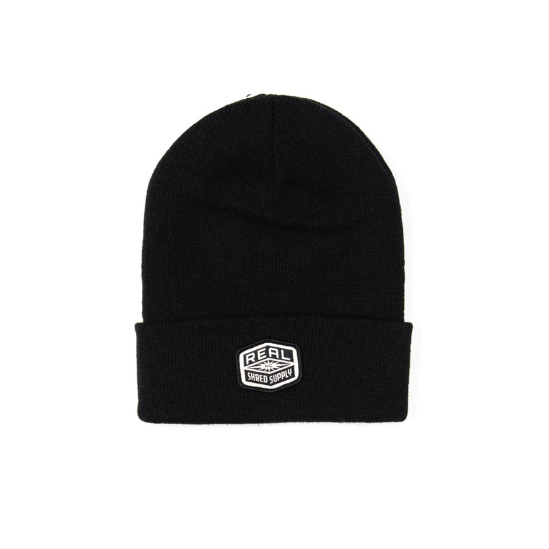 REAL Shred Supply Cuffed Beanie-Black