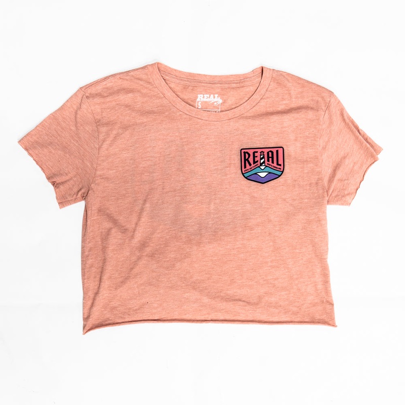 REAL Wmn’s Lighthouse Badge Crop Tee-Desert Pink