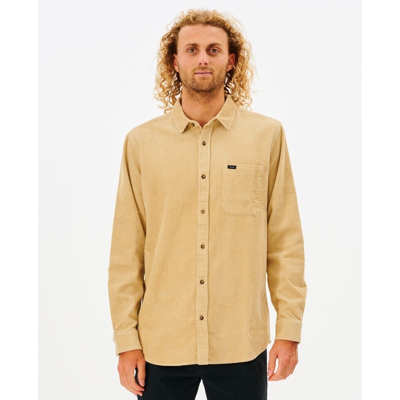 Rip Curl State Cord L/S Shirt-Khaki
