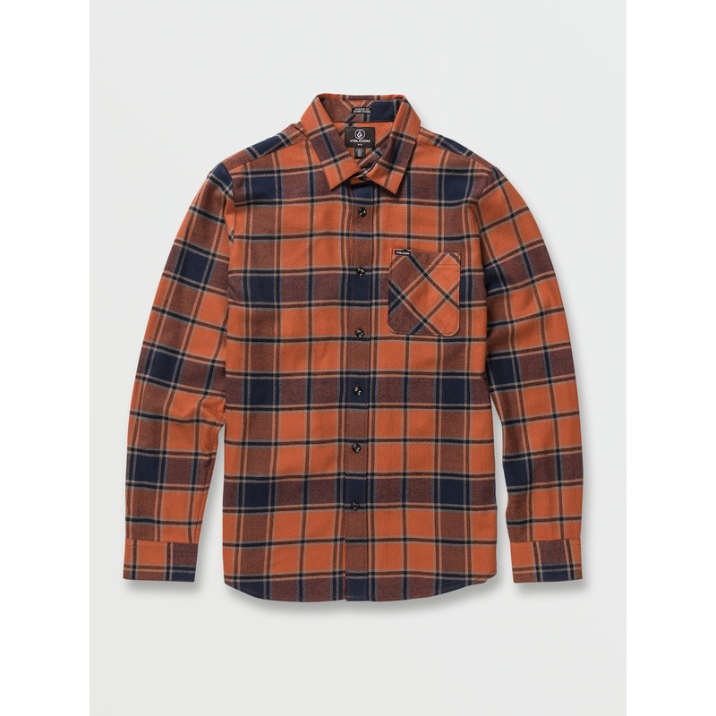 Volcom Caden Plaid L/S Shirt-Mocha