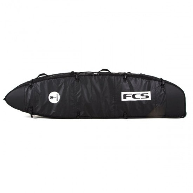 FCS Travel 3 Wheelie Fun Board Bag-Black/Grey-7’6″