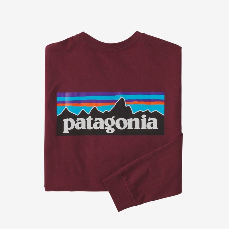 Patagonia M’s L/S P-6 Logo Responsibili-Tee-Sequoia Red