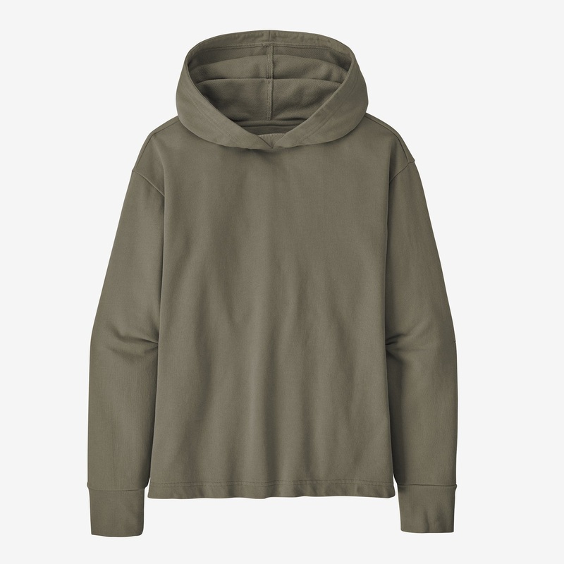 Patagonia W’s Regenerative Organic Certified Cotton Essential Hooded Sweatshirt-Garden Green