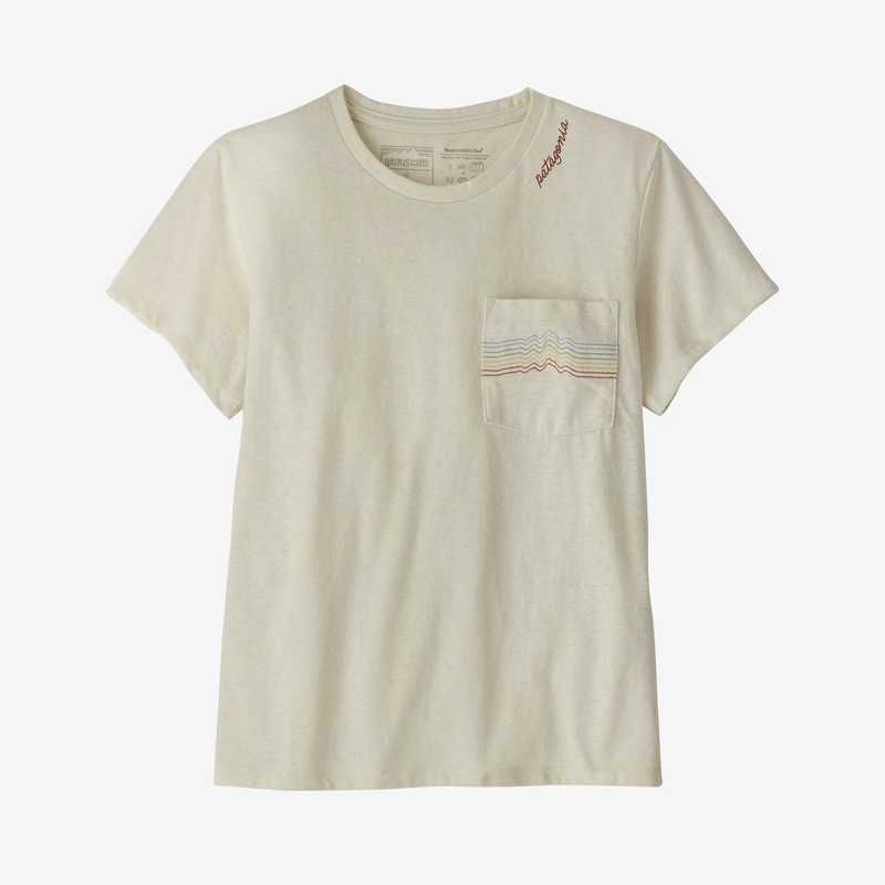 Patagonia W’s Ridge Rise Stripe Pocket Responsibili-Tee-Birch White
