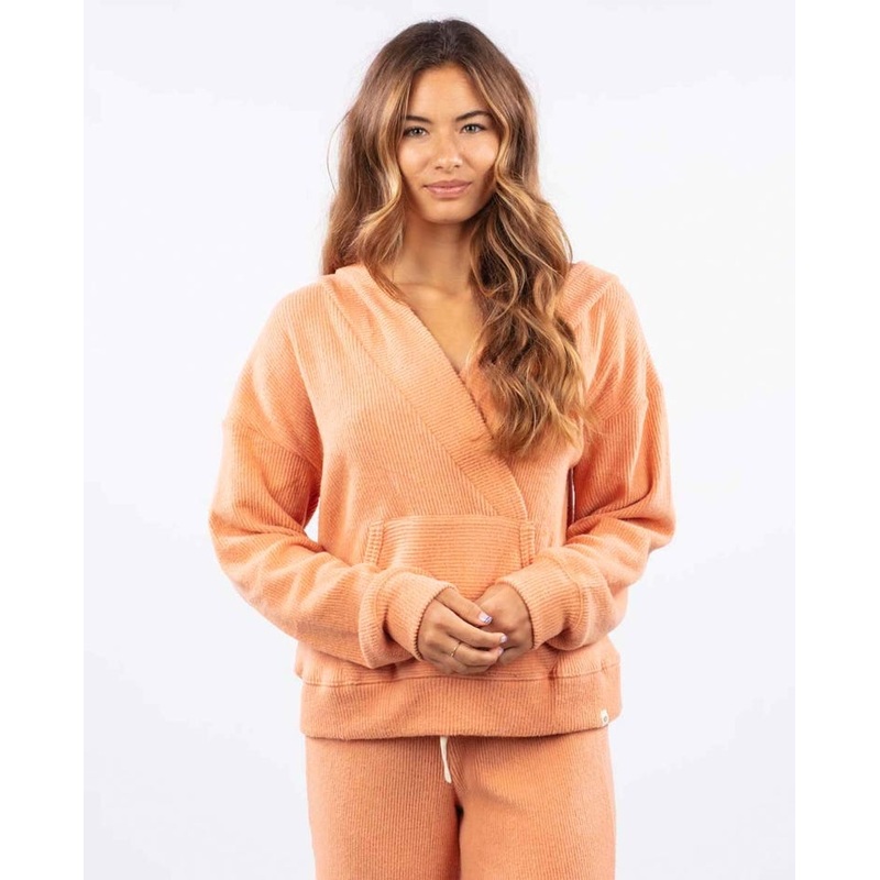 Rip Curl Cosy V Neck Hooded L/S Shirt-Clay Marle