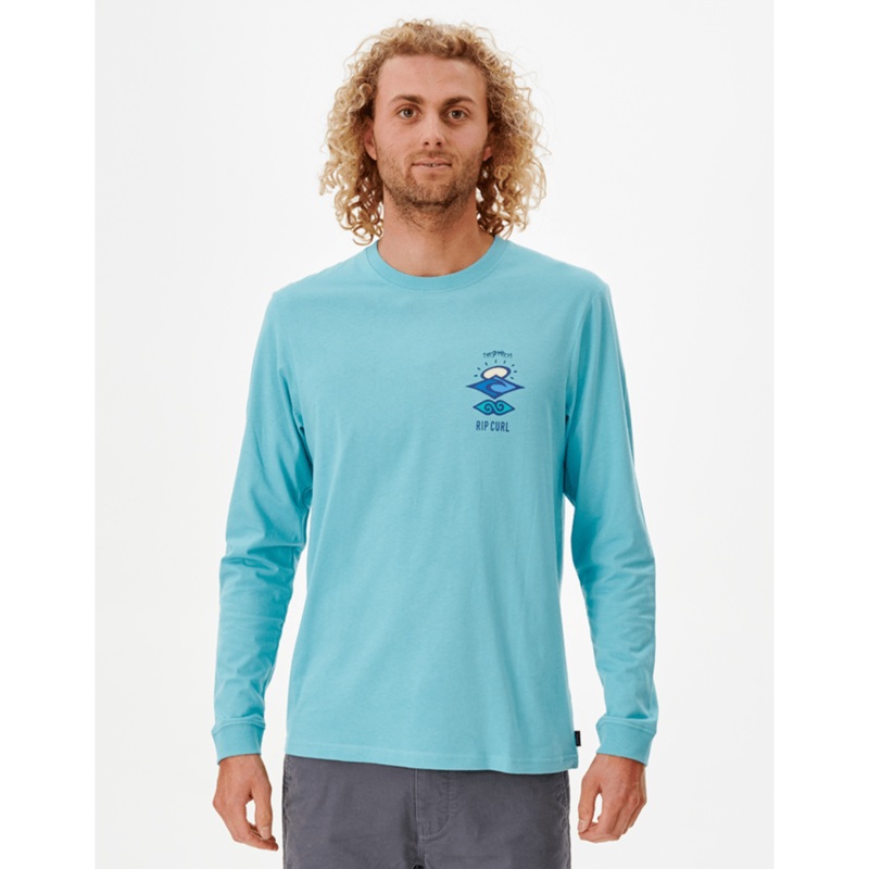 Rip Curl Search Icon L/S Tee-Aqua