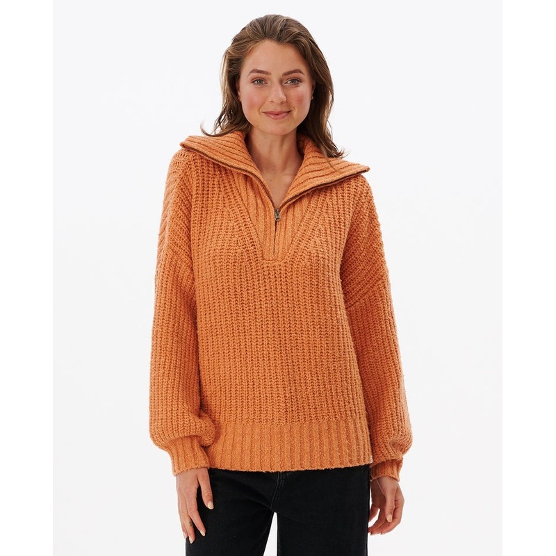 Rip Curl Seeker 1/4 Zip Sweater-Clay