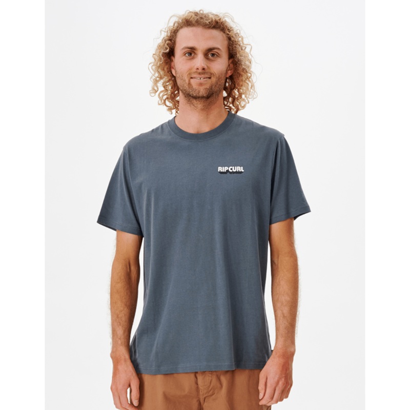 Rip Curl Surf Revival Curren Tee-Charcoal Navy