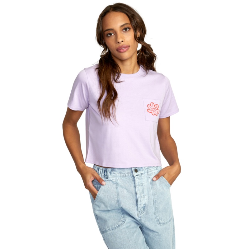 RVCA Happy Daisy Tee-Lavender