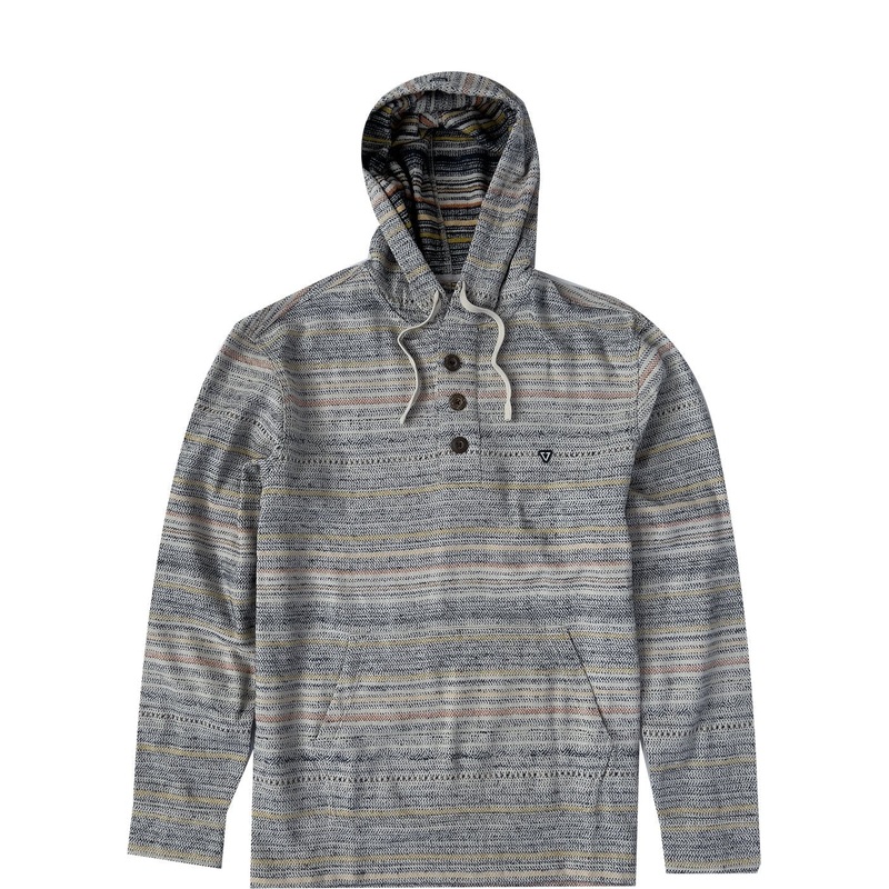 Vissla Descanso Hooded Popover L/S Shirt-Harbor Blue