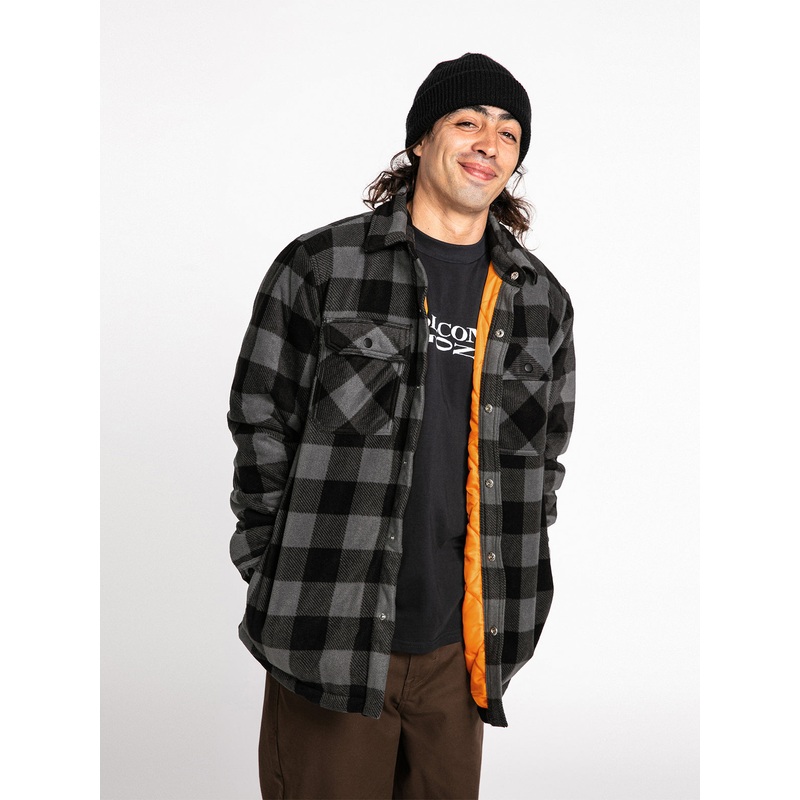 Volcom Bowered Fleece L/S Shirt-Pewter