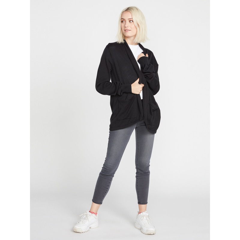 Volcom Breezy Babe Wrap Sweater-Black