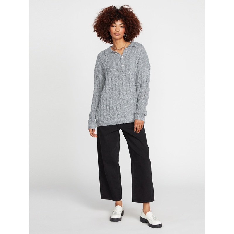 Volcom Low Low Polo Sweater-Daze Grey