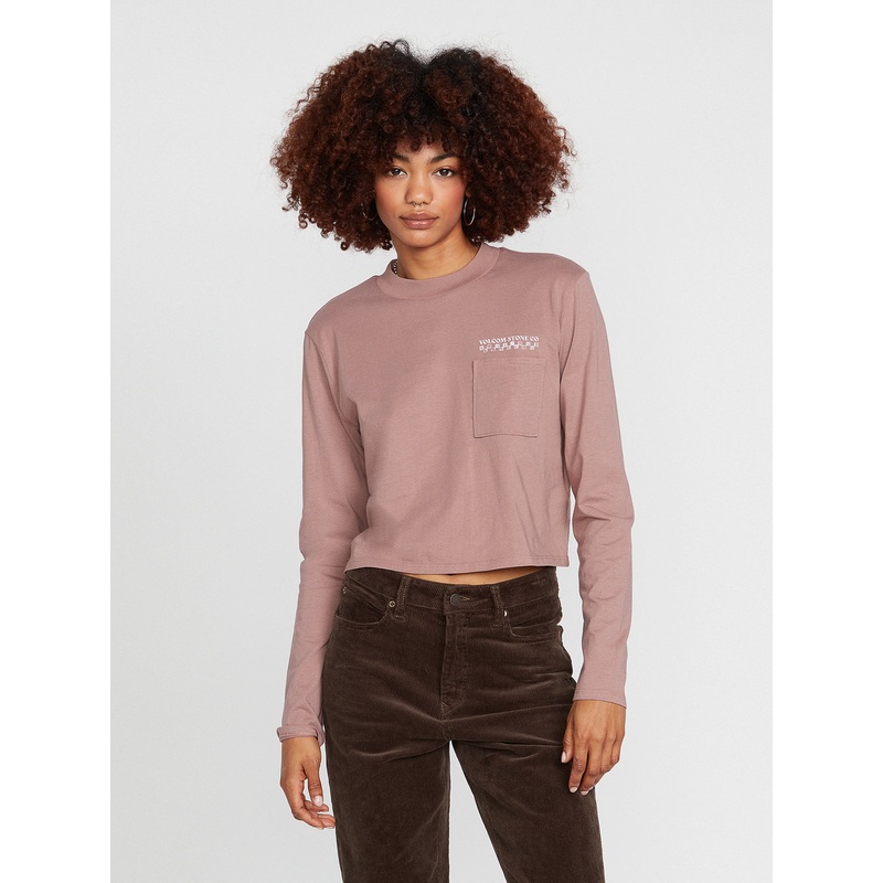 Volcom Pocket Dial L/S Tee-Raisin