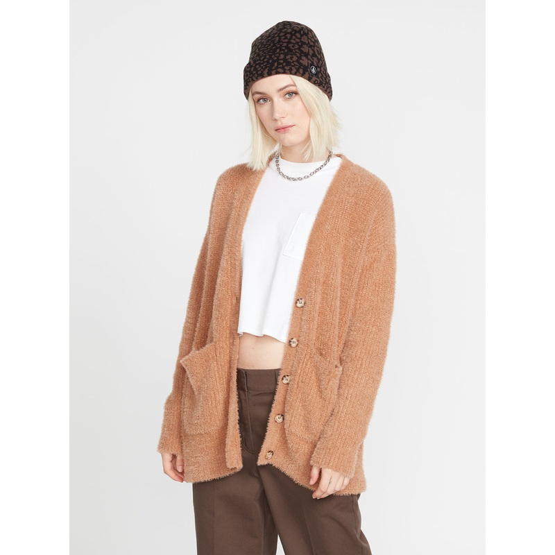 Volcom Stones Up Cardigan Sweater-Vintage Brown