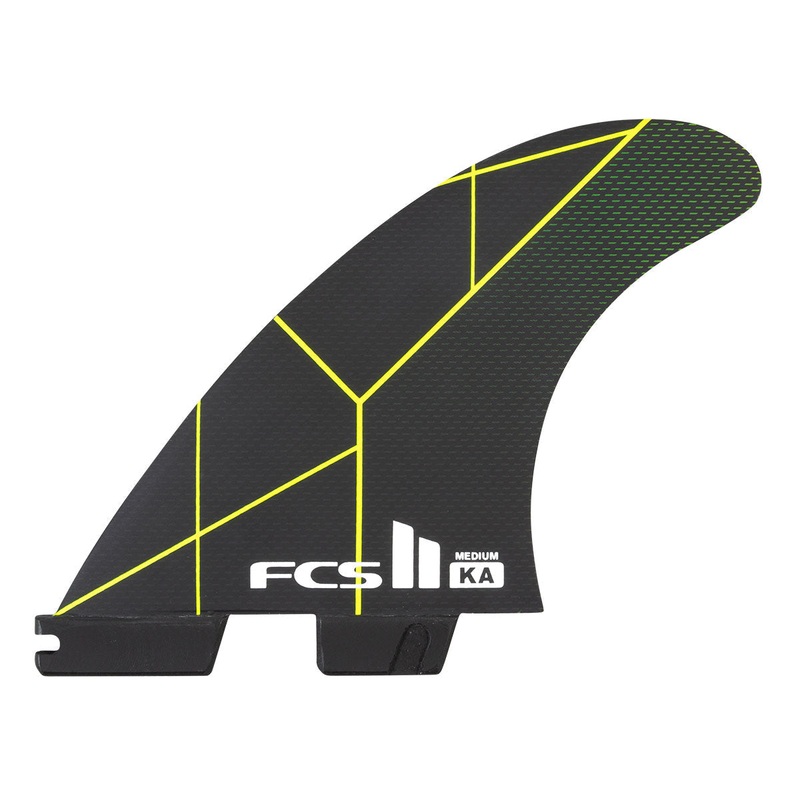 FCS II KA PC Tri Fin Set-Black/Acid-Large