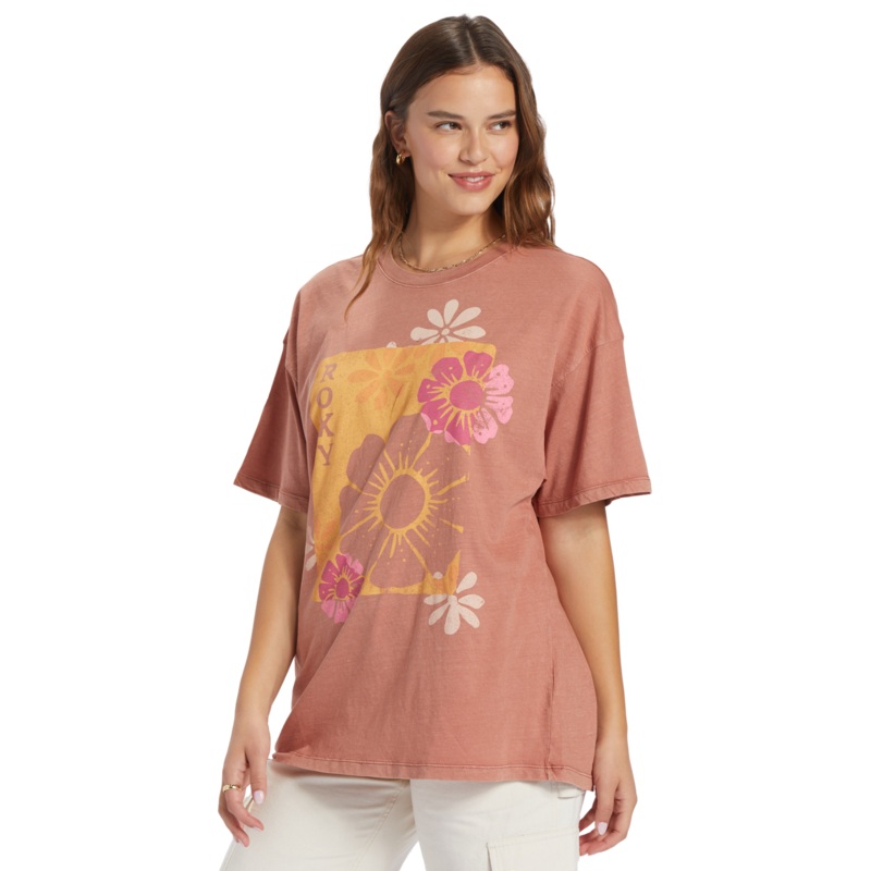 Roxy Florals Tee-Cedar Wood