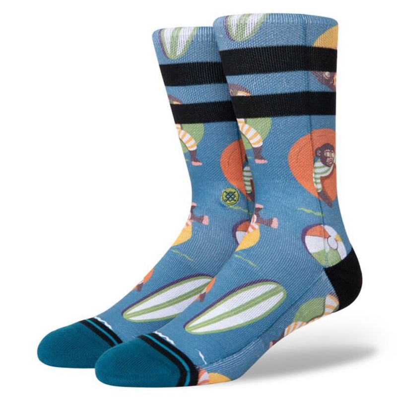 Stance Monkey Chillin Socks-Teal