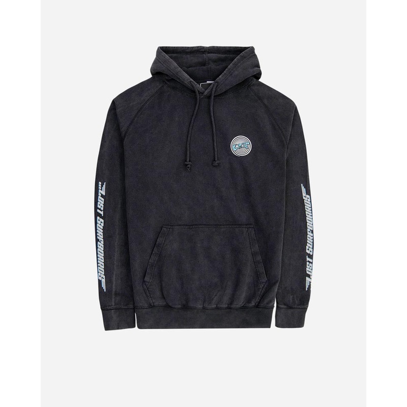 Lost Surfboards Raglan Hooded Sweatshirt-Vintage Black