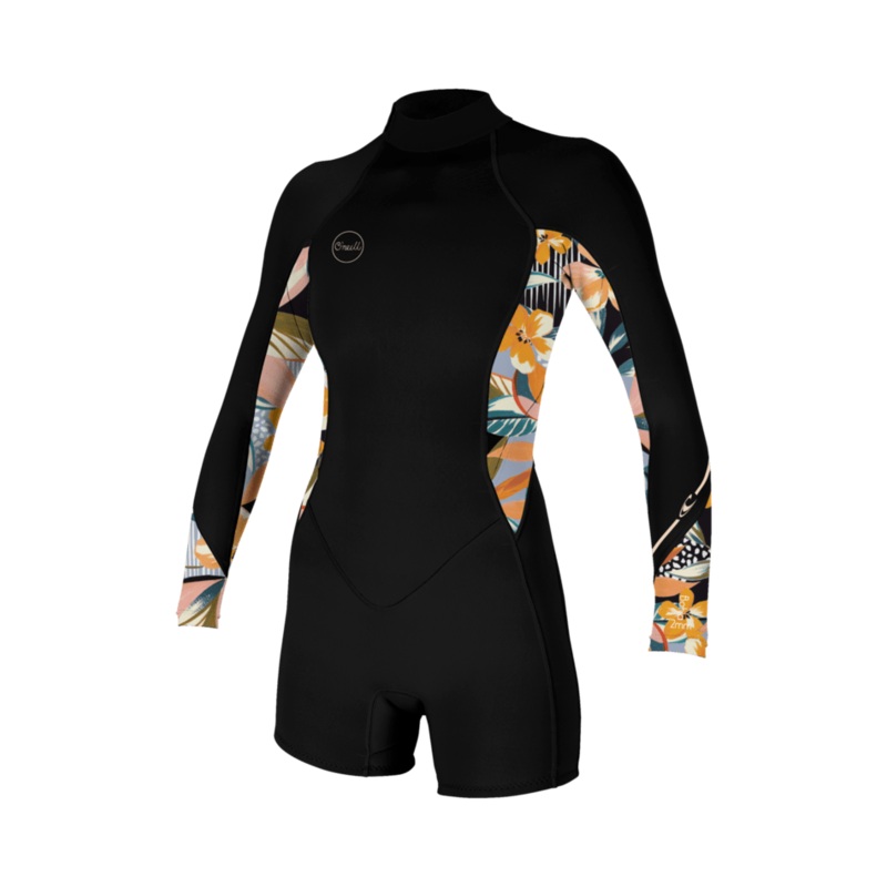 O’Neill Wmn’s Bahia 2/1mm BZ L/S Springsuit-Blk/Demiflor/Demiflor