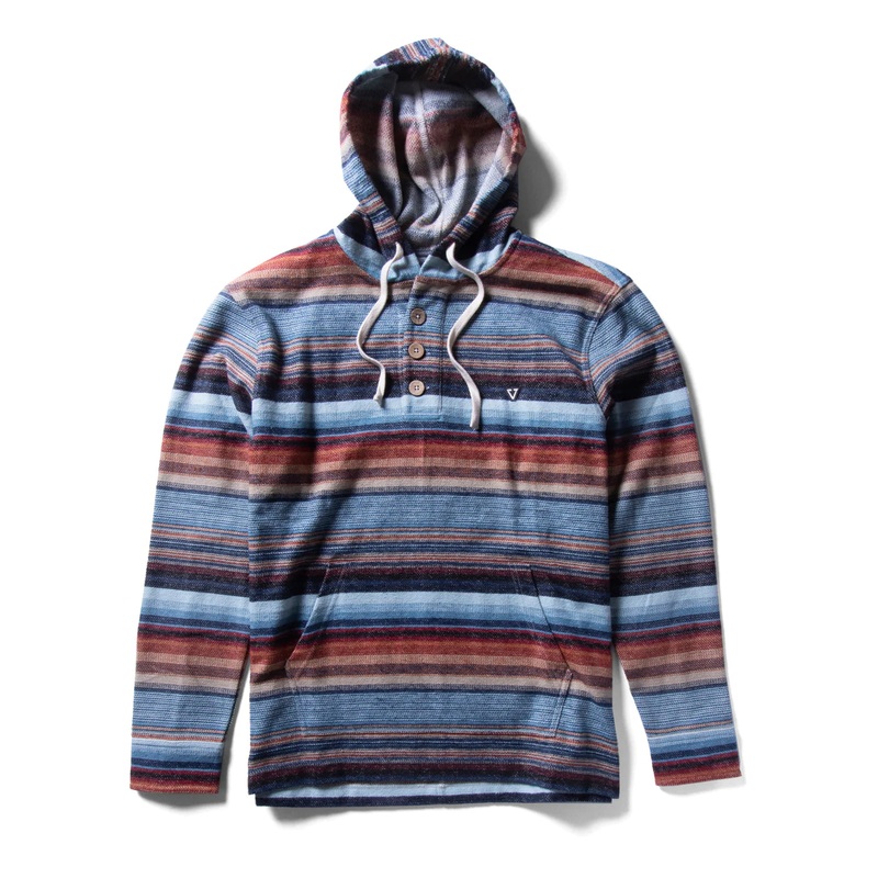 Vissla Descanso Hooded Popover L/S Shirt-Storm Blue