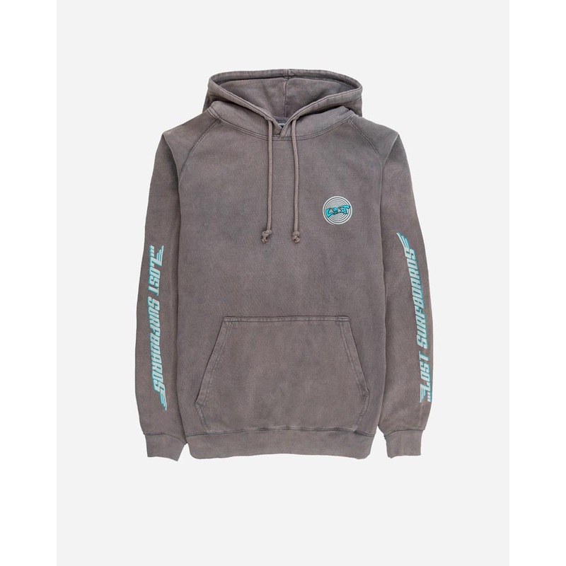 Lost Surfboards Raglan Hooded Sweatshirt-Vintage Grey