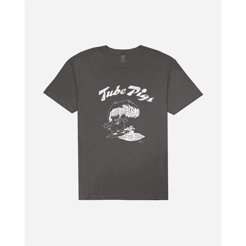 Lost Tube Pig Vintage Dye Tee-Vintage Black