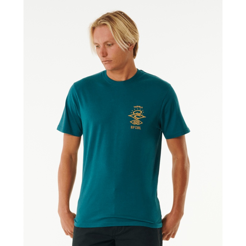 Rip Curl Search Icon Tee-Blue Green