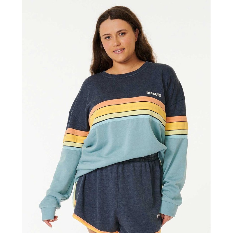 Rip Curl Surf Revival Raglan Crew Sweatshirt-Navy