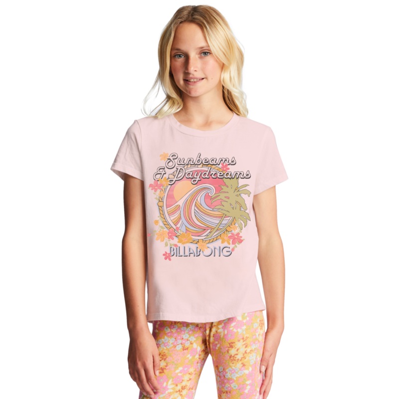 Billabong Sunbeam & Day Dream Tee-Soft Pink