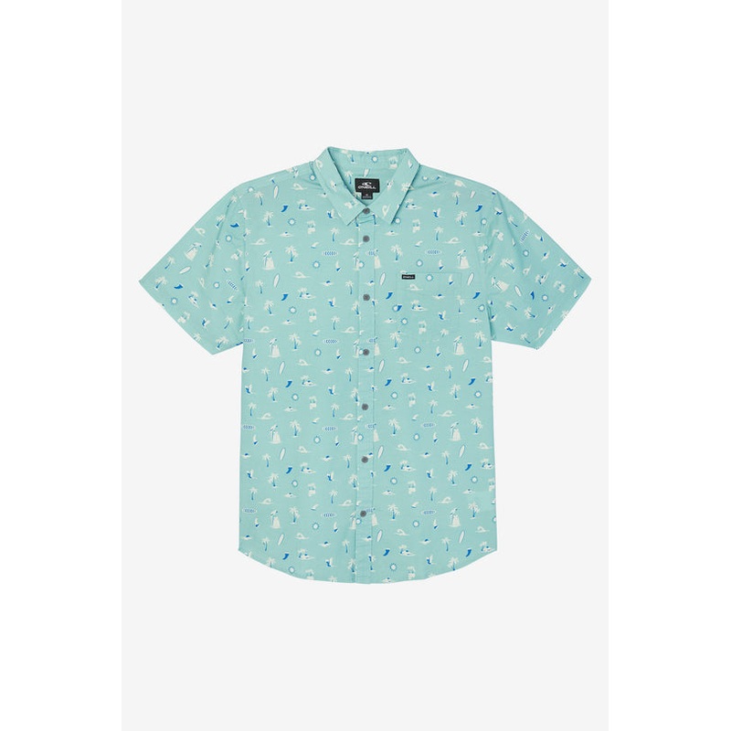 O’Neill Quiver Stretch Modern S/S Shirt-Aqua Wash