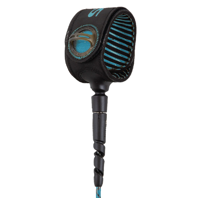 FCS Freedom Helix All Round Leash-Tranquil Blue/Black-6′ x 6.5mm