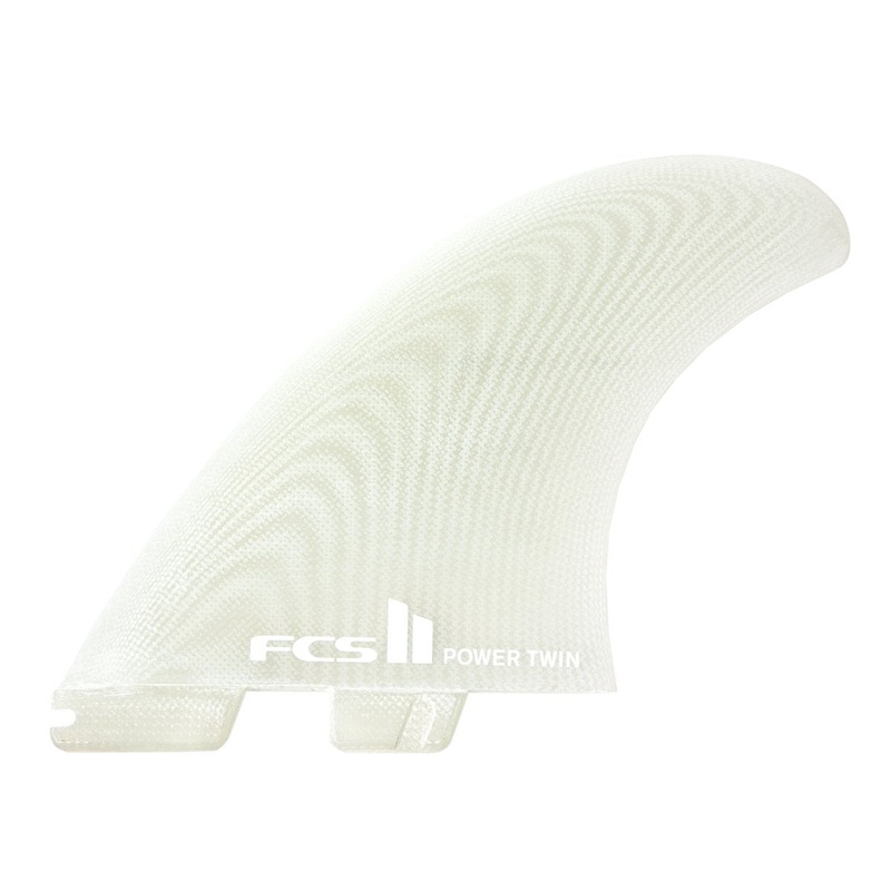 FCS Power Twin PG Twin Fin Set-Clear
