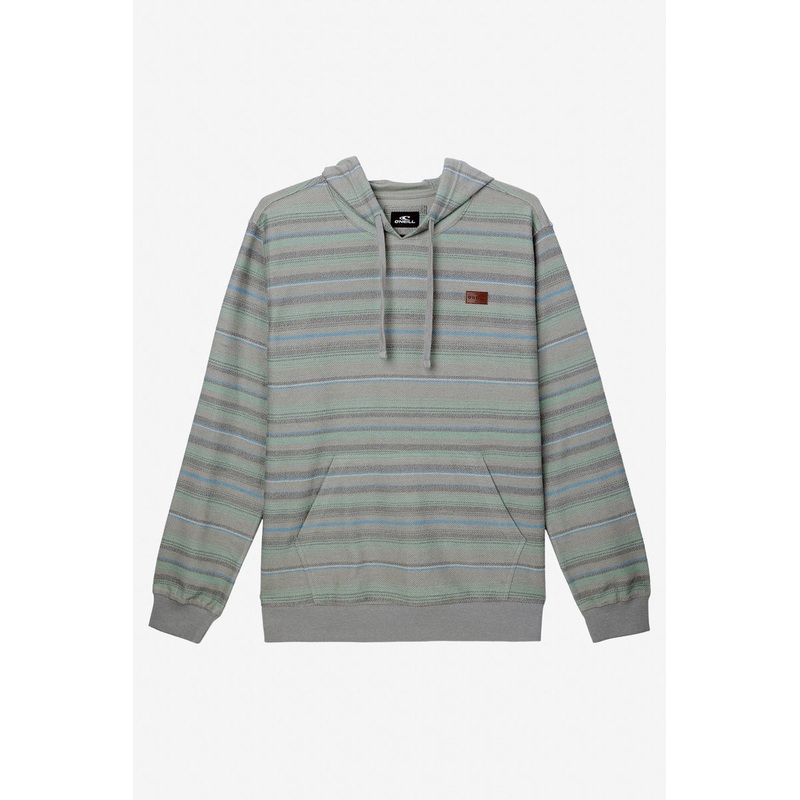 O’Neill Bavaro Stripe Pullover Sweatshirt-Light Grey