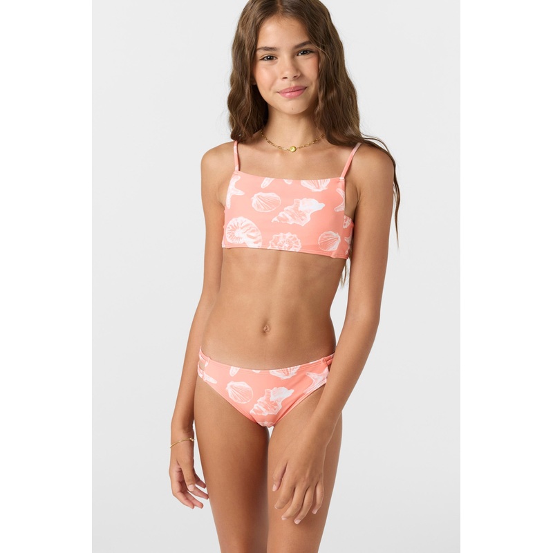 O’Neill Sandy Seashells Square Neck Bikini-Hot Coral