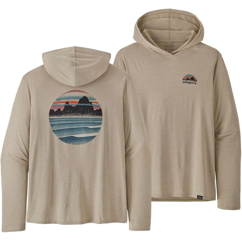 Patagonia Cap Cool Daily Graphic Relaxed Hoody-Skyline Stencil: Pumice X-Dye
