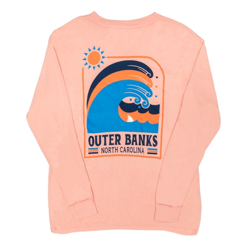 REAL On Repeat Waves L/S Tee-Dusty Coral