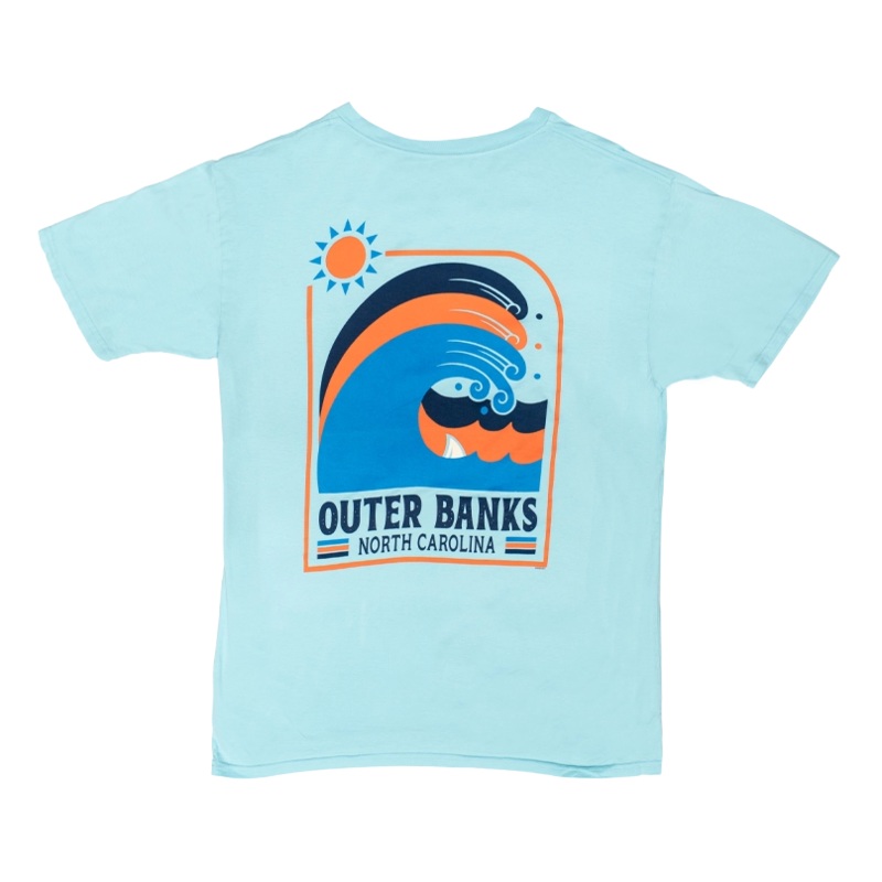 REAL On Repeat Waves Tee-Ocean Mist