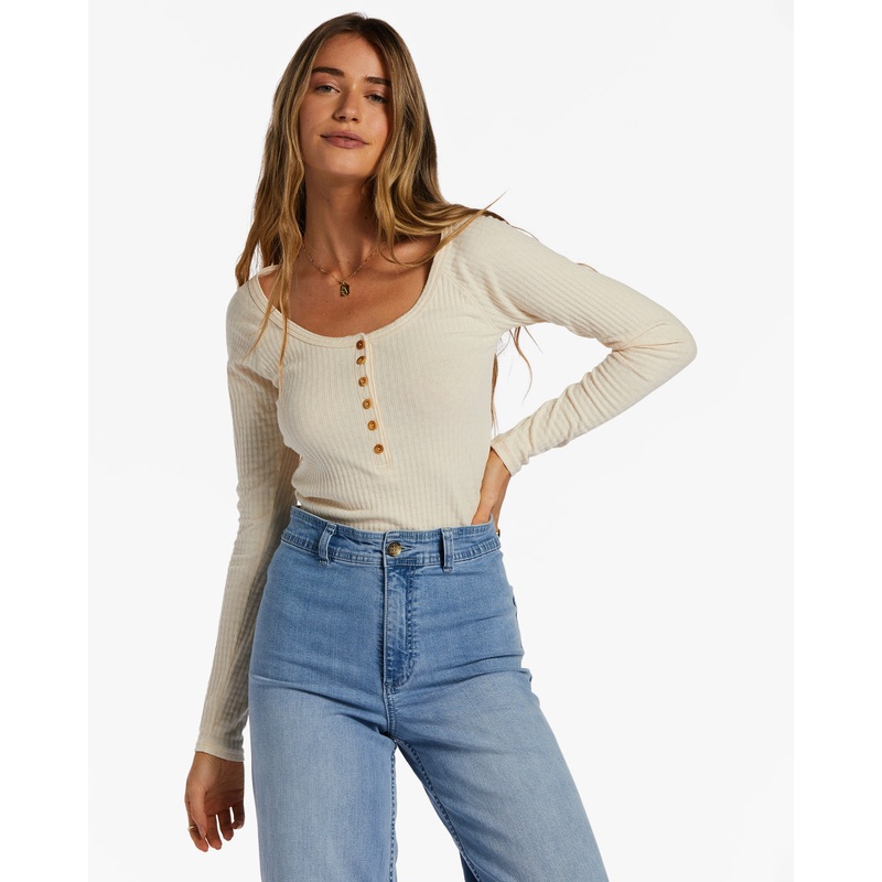 Billabong Call Me L/S Shirt-Antique White