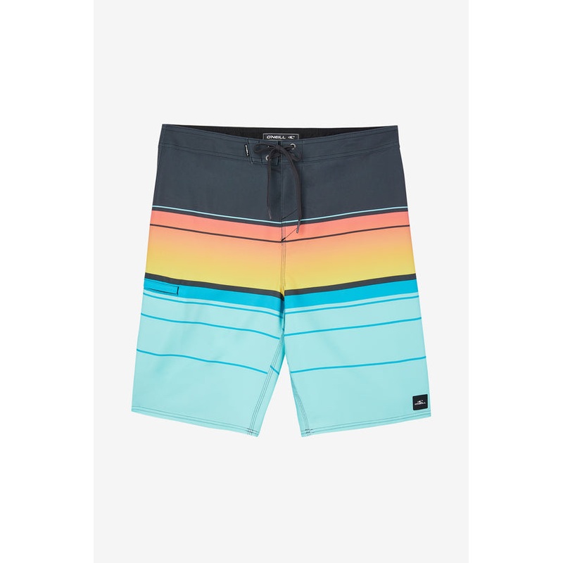 O’Neill Hyperfreak Heat Stripe 21 Boardshorts-Turquoise